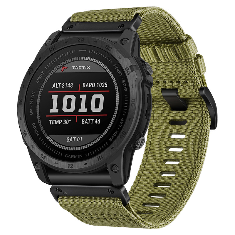 COMPATIBLE GARMIN 567X8 FORERUNNER 935 945 955 S6062 WATCH STRIPED NYLON SNAP STRAP