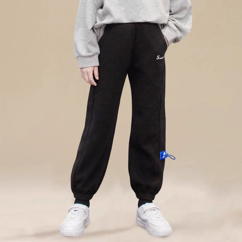 女童加绒运动裤冬季加厚裤子