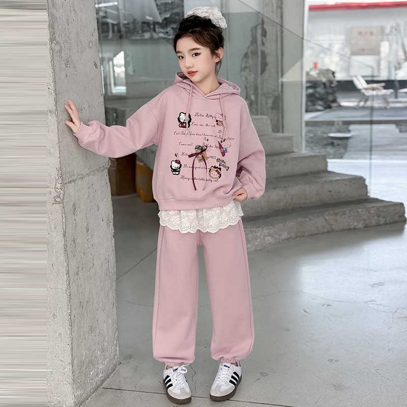 女童卫衣套装春秋款女中大童运动服秋季洋气时尚儿童秋装女孩衣服
