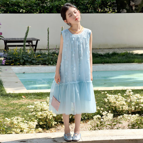 女童夏季连衣裙洋气网纱裙