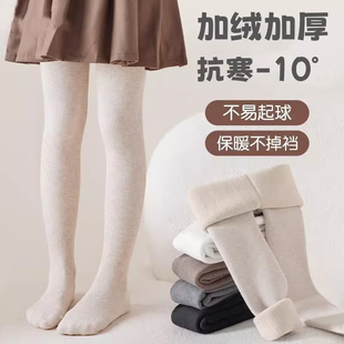 女童加绒连裤袜冬季加厚保暖儿童白色打底裤外穿儿童舞蹈袜不掉档