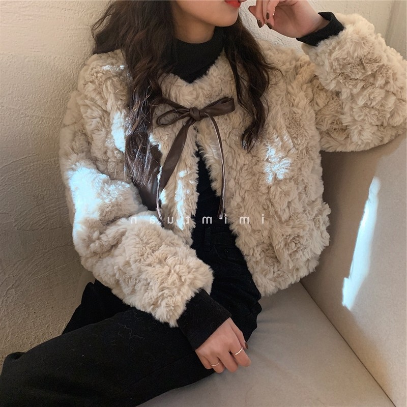 2026秋冬新款韩版仿濑兔毛短外套仿皮草外套女装百搭初秋上衣毛绒