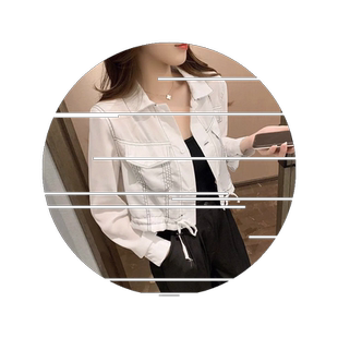 早春2026新款设计感小众短款衬衫长袖外套女百搭外穿小心机高腰女