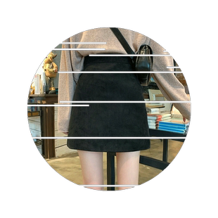 加厚毛呢秋冬2026包臀黑色半身裙显瘦短裙女A字冬裙高腰新款短裙a