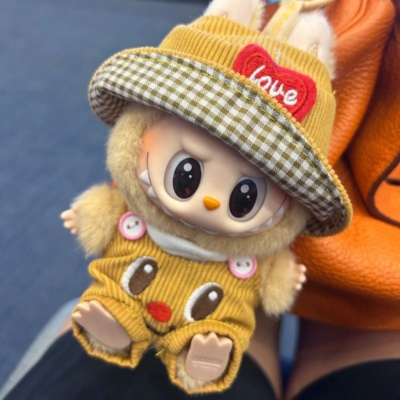 新品换装衣服套装背带裤17cm娃衣“黄油小熊”一二三代拉bubu