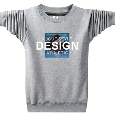 卫衣男春秋薄款圆领潮秋衣无帽