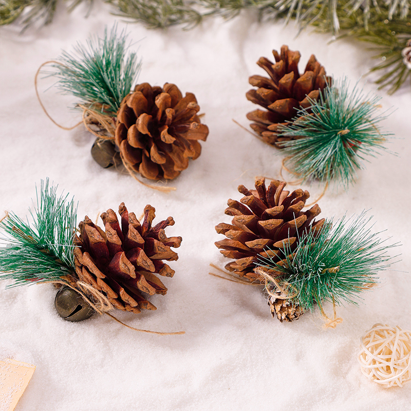圣诞松果原色天然拍摄圣诞树装饰挂件圣诞节布置挂饰饰品DIY材料