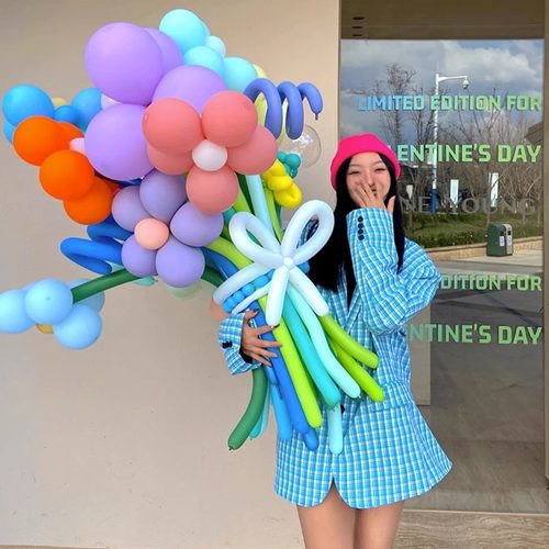 小红书气球diy长条花朵