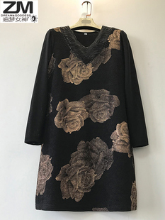 加肥加大胖mm蕾丝遮肚子连衣裙中年t恤春夏潮打底衫 240斤大码 女装