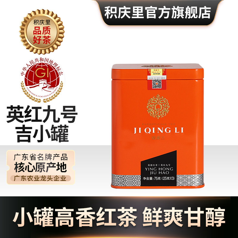 积庆里东方美人英红九号英德红茶9号工夫茶广东特产罐装散装75g