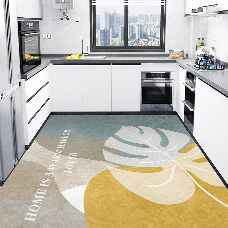 厨房地垫防滑防油防水脚垫t耐脏地毯可擦免洗裁剪清洗pvc整铺垫子