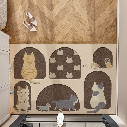 卡通入户门地垫门口进门脚垫可擦免洗pvc皮革门垫家用地毯防滑垫