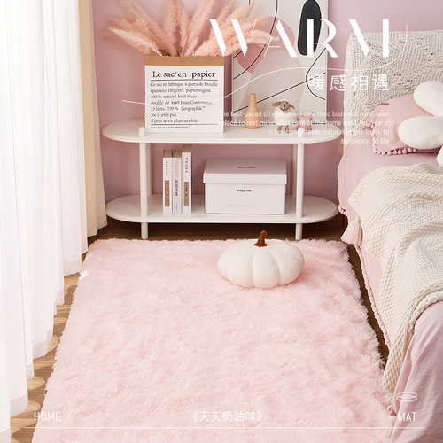 少女ins高级毛毯小清新毛绒床边毯地毯卧室冬季加厚房间地垫长条
