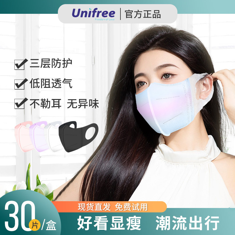 渐变口=时尚出行防护口罩图片