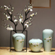 饰品摆件套装 景德镇陶瓷器花瓶现代中式 家居客厅玄关干花插花装
