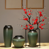 景德镇陶瓷摆件创意手工干中式 饰工艺 书房客厅玄关花瓶现代简约装