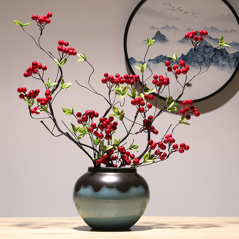 新中式陶瓷器花瓶套装台面