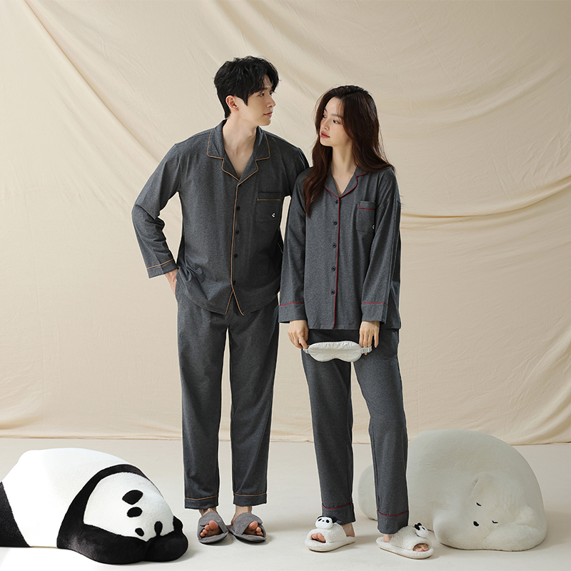 睡衣女情侣四季通用纯棉2025新款春秋长袖熊猫男士外穿家居服套装