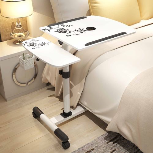 简约移动旋转床边笔记本电脑桌