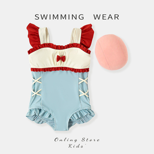 儿童泳衣女孩2025新款 女宝宝可爱连体游泳衣女童海边度假沙滩泳装