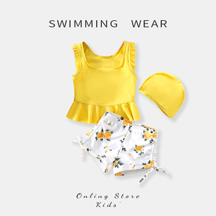 防晒游泳衣小公主宝宝海边度假泳装 女童泳衣分体2025新款 女孩长袖