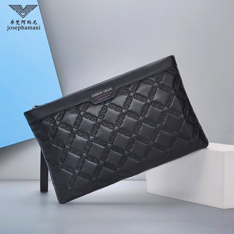 卓梵 阿玛尼信封包男士真皮手包男2020新款 时尚夹包手拿包包男包