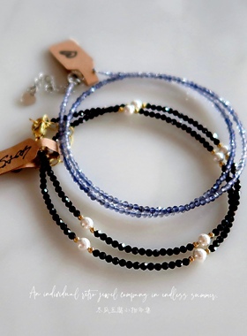 设计师轻盈纤细宝石套装项链手链