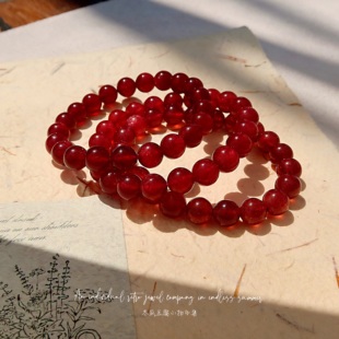 Rosa Nocturna｜夜幕蔷薇 鸽血红星光草莓晶宝石手链情侣节日礼物