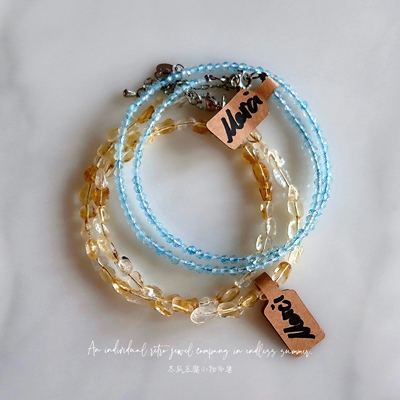 设计师轻盈纤细宝石套装项链手链