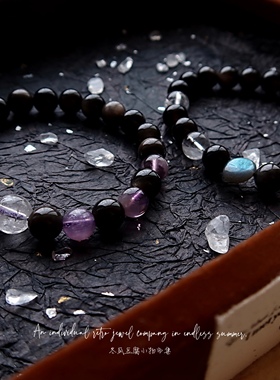 黑曜石情侣手链男女款百搭手串潮