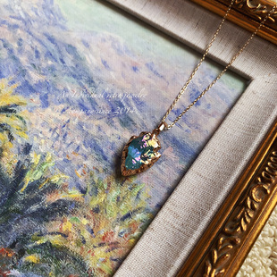 Lucky 原创设计情侣宝石项链 Arrow｜镀彩镶嵌鎏金白水晶幸运箭头