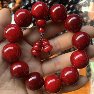 高端帝王血龙木手串2.0男女款文玩木质佛珠琥珀木高油盘玩包浆