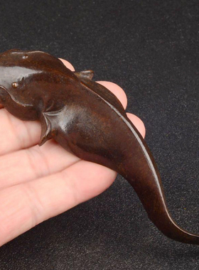 古玩铜器大号鲶鱼年年有余茶宠桌面趣味摆件文房镇纸文镇装饰摆件