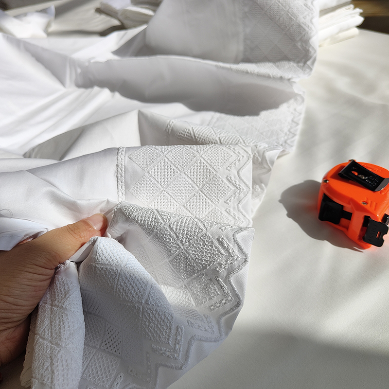 样品捡漏全棉绣花床单白色花边纯棉刺绣被单外贸出口2025年新平纹