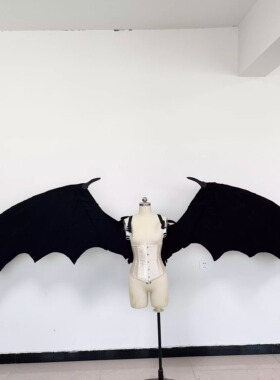 电动机械伸缩遥控天使之翼黑色恶魔蝙蝠万圣节cos漫展大翅膀道具