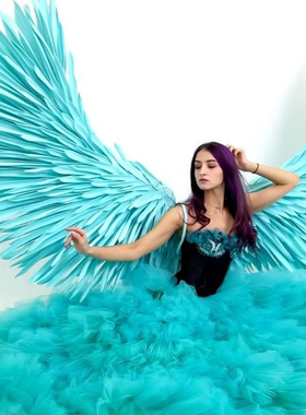 蓝色大号成人拍照舞蹈维密网红打卡背景墙装饰天使之翼仙子翅膀