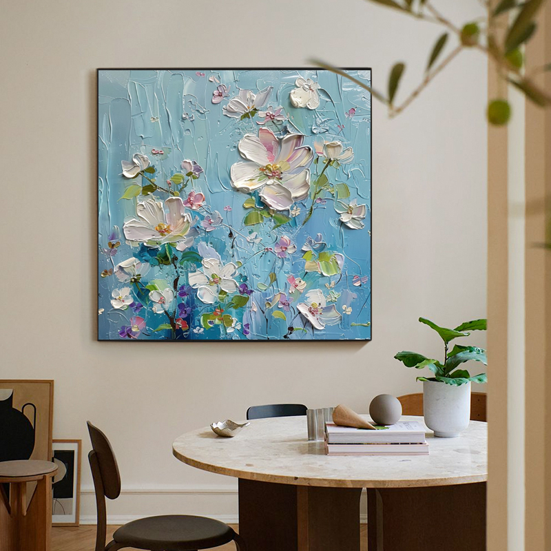 现代简约餐厅挂画抽象立体肌理画