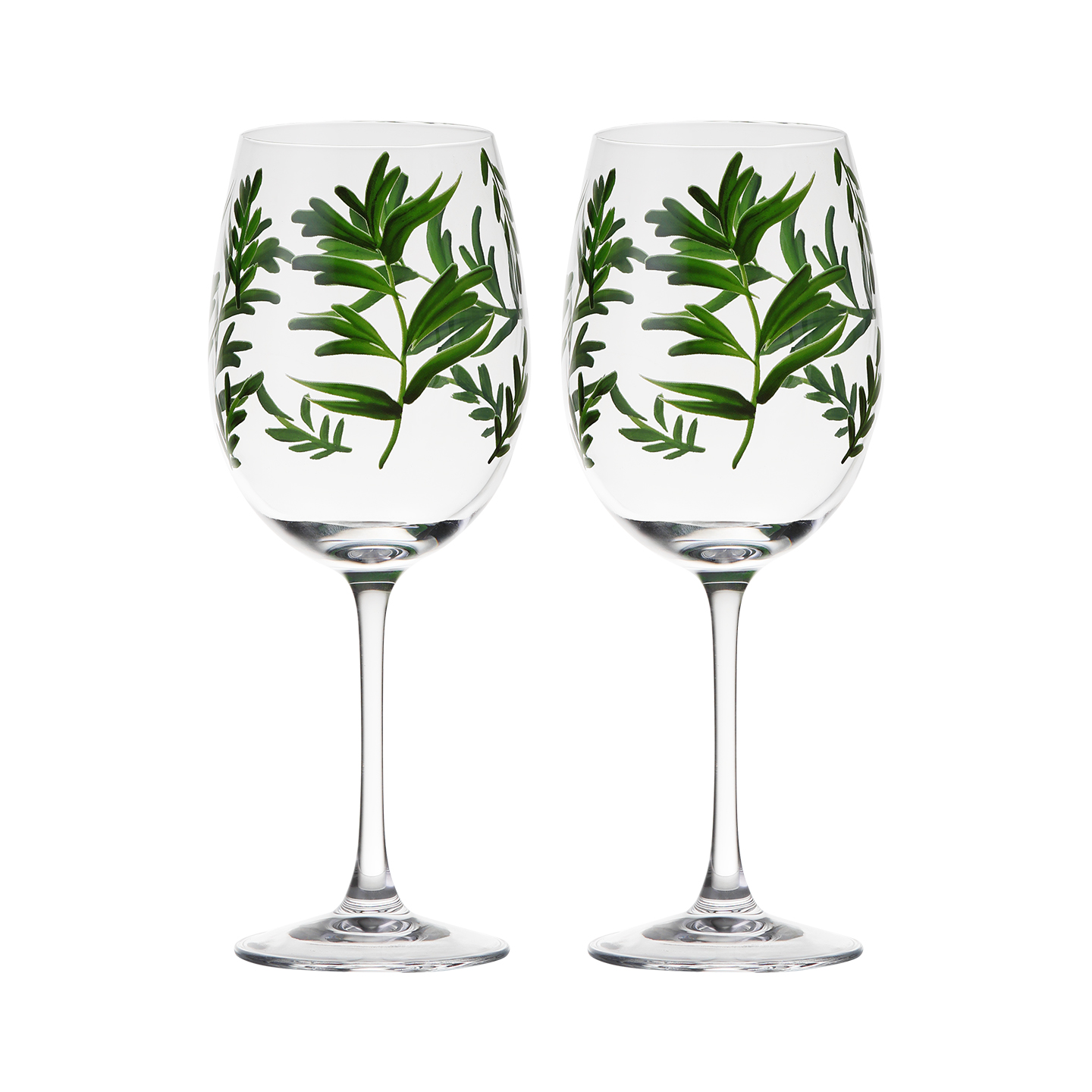 创意水晶玻璃杯绿叶印花杯子家用高颜值果汁杯葡萄酒杯个性酒具