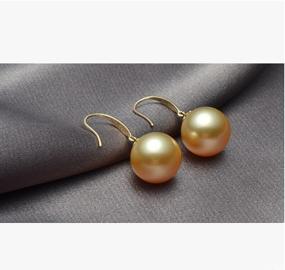 简单款珍珠粉吊坠时尚新品银耳环