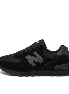 新款春夏季运动鞋男新款休闲跑步鞋黑色透气学生情侣防滑女波鞋