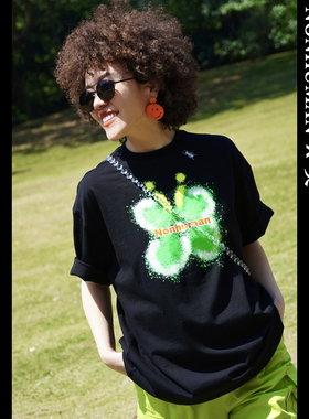 NONHUMAN蚂蚁家 25春夏新款 原创设计师品牌 卡通蝴蝶宽松短袖T恤