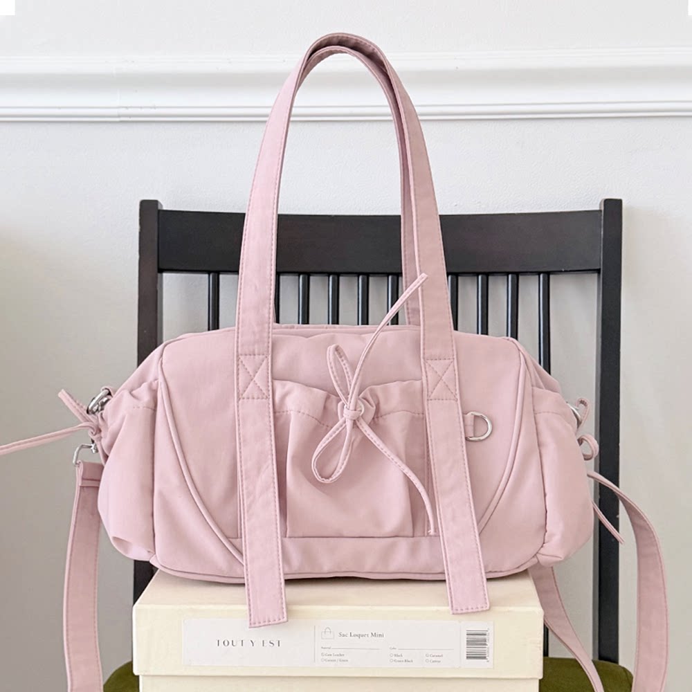 kindame韩国韩系蝴蝶结芭蕾风波士顿包女百搭手提大容量AR26W1532