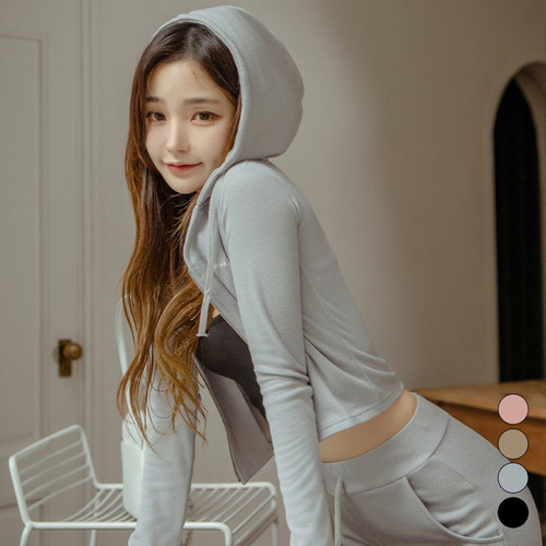 韩国显瘦拉链宽松连帽衫瑜伽服