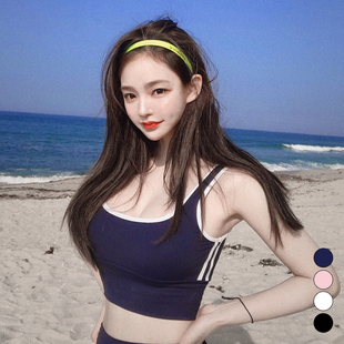 kindame运动内衣女包聚拢防震速干透气侧边条纹美背背心瑜伽服TLT