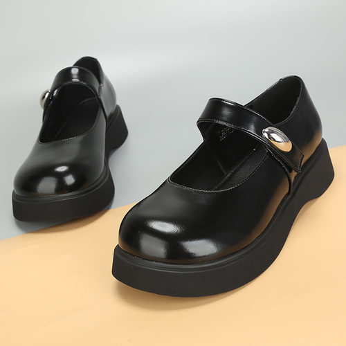 2025秋季新款大码女鞋41到43时尚浅口小皮鞋玛丽珍厚底休闲单鞋42