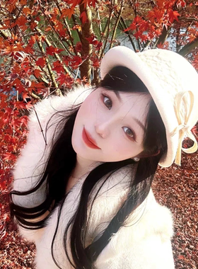 法式纯羊毛翘边贝雷帽女高端优雅千金风帽子小香风名媛盆帽礼帽