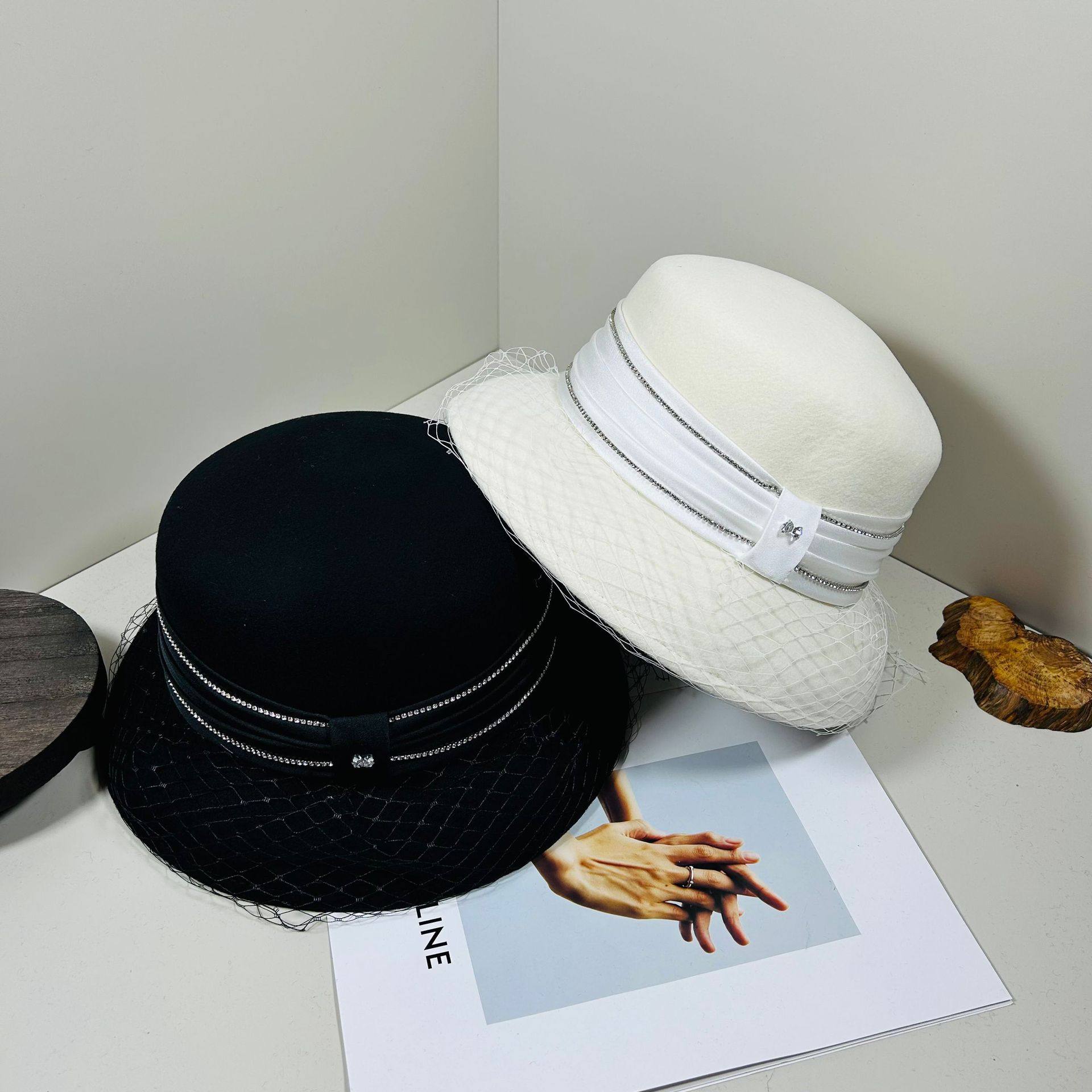 秋冬新款法式白色渔夫帽圆顶宽檐遮脸网纱小盆帽女赫本风礼帽英伦,服饰配件/皮带/帽子/围巾,防晒帽,淘宝优惠券,粉丝福利购,淘宝优惠卷