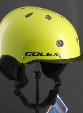 外贸品质GOLEX-S2儿童成人滑雪头盔可调节软护耳单色中小码加大码