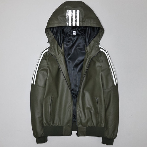 男女头层绵羊皮连帽真皮皮衣