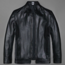 头层绵羊真皮皮衣男修身 柔软立领简约青年休闲商务夹克外套骆 短款